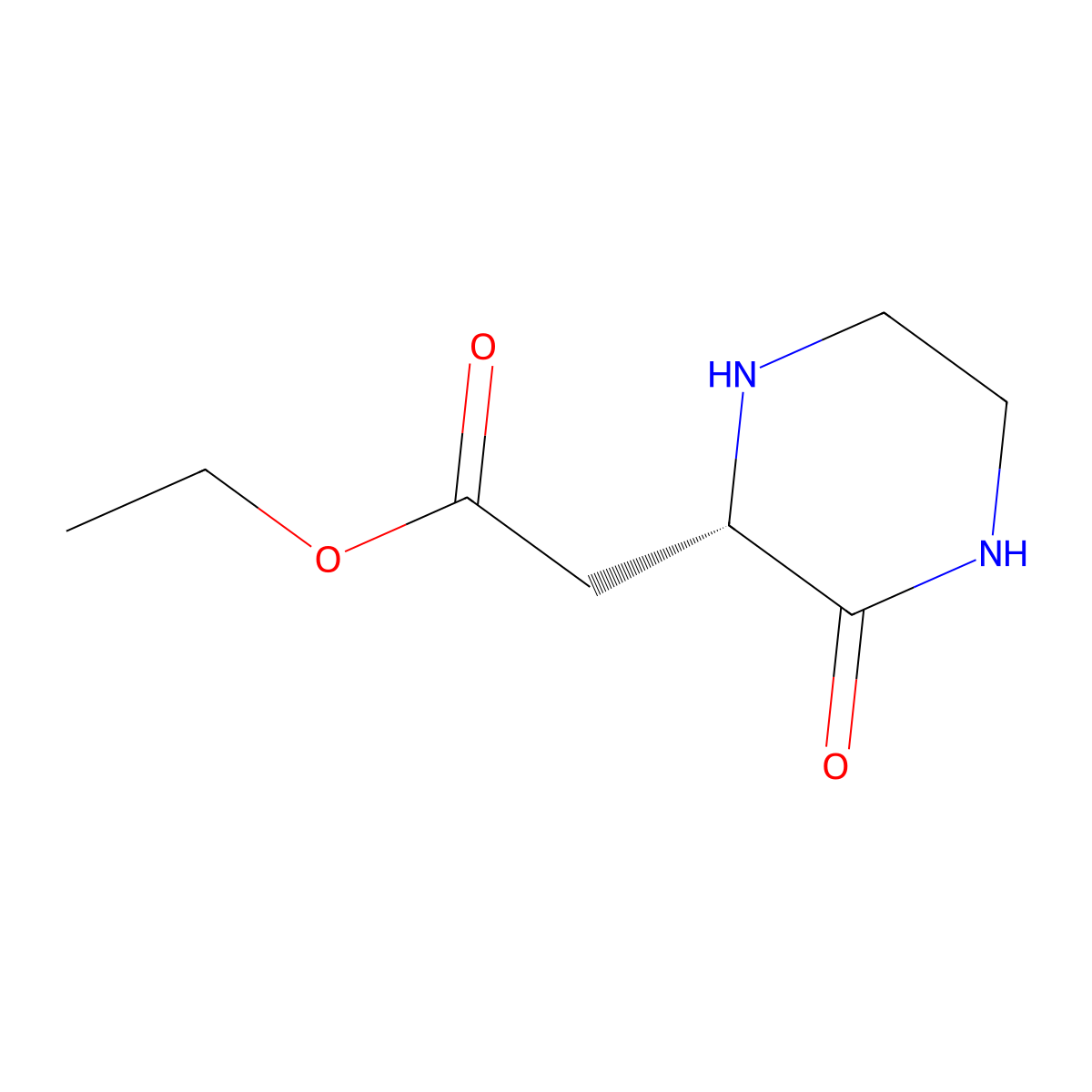 ethyl 2-[(2S)-3-oxopiperazin-2-yl]acetate molecular structure, CAS 686300-89-0