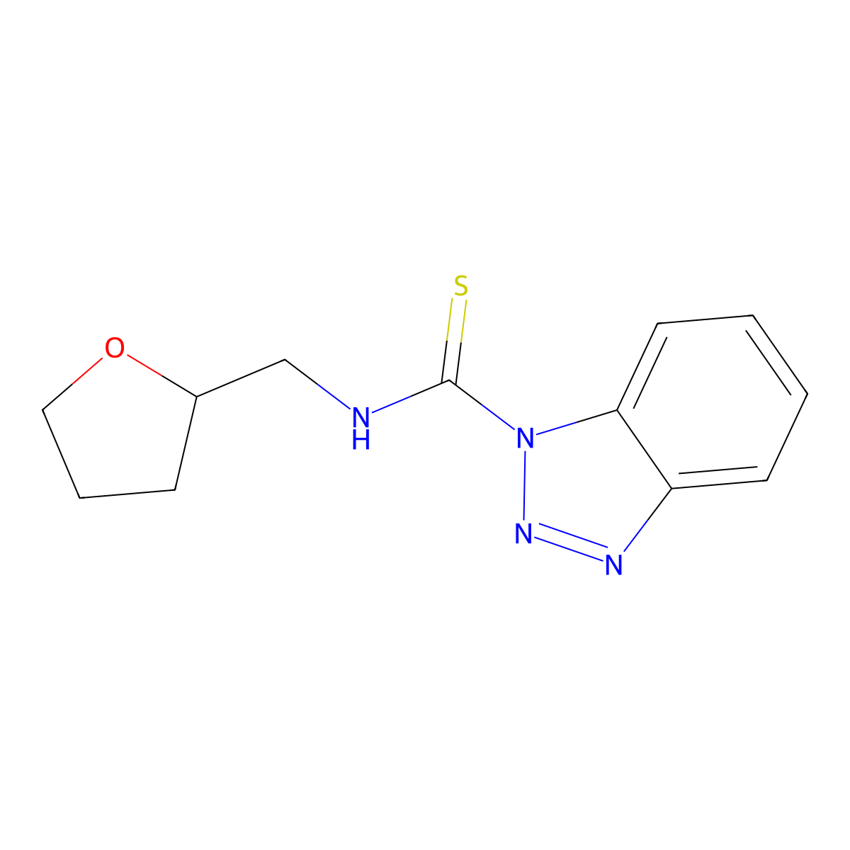 N-(oxolan-2-ylmethyl)benzotriazole-1-carbothioamide molecular structure, CAS 686301-56-4