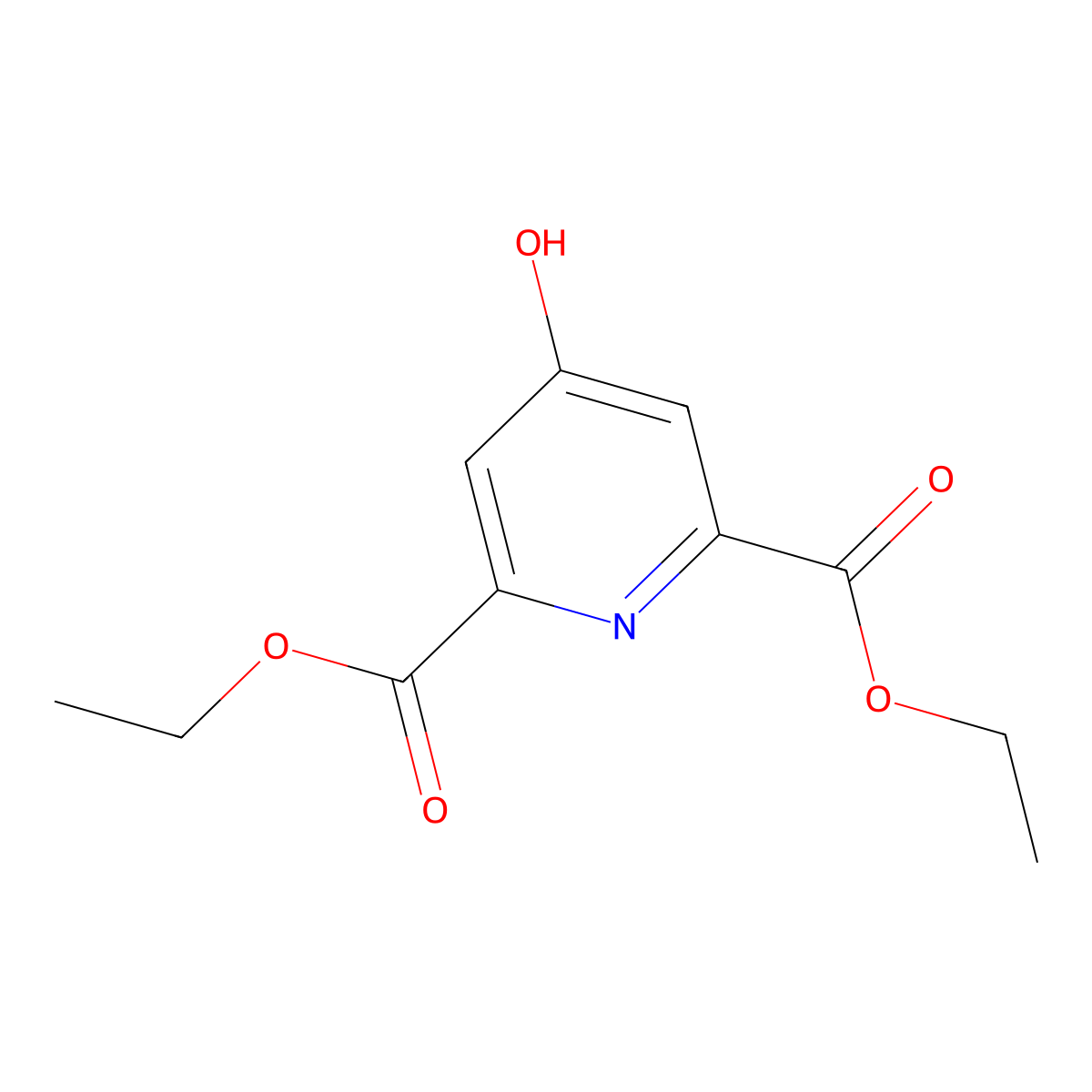 2,6-Diethyl 4-hydroxypyridine-2,6-dicarboxylate molecular structure, CAS 68631-52-7