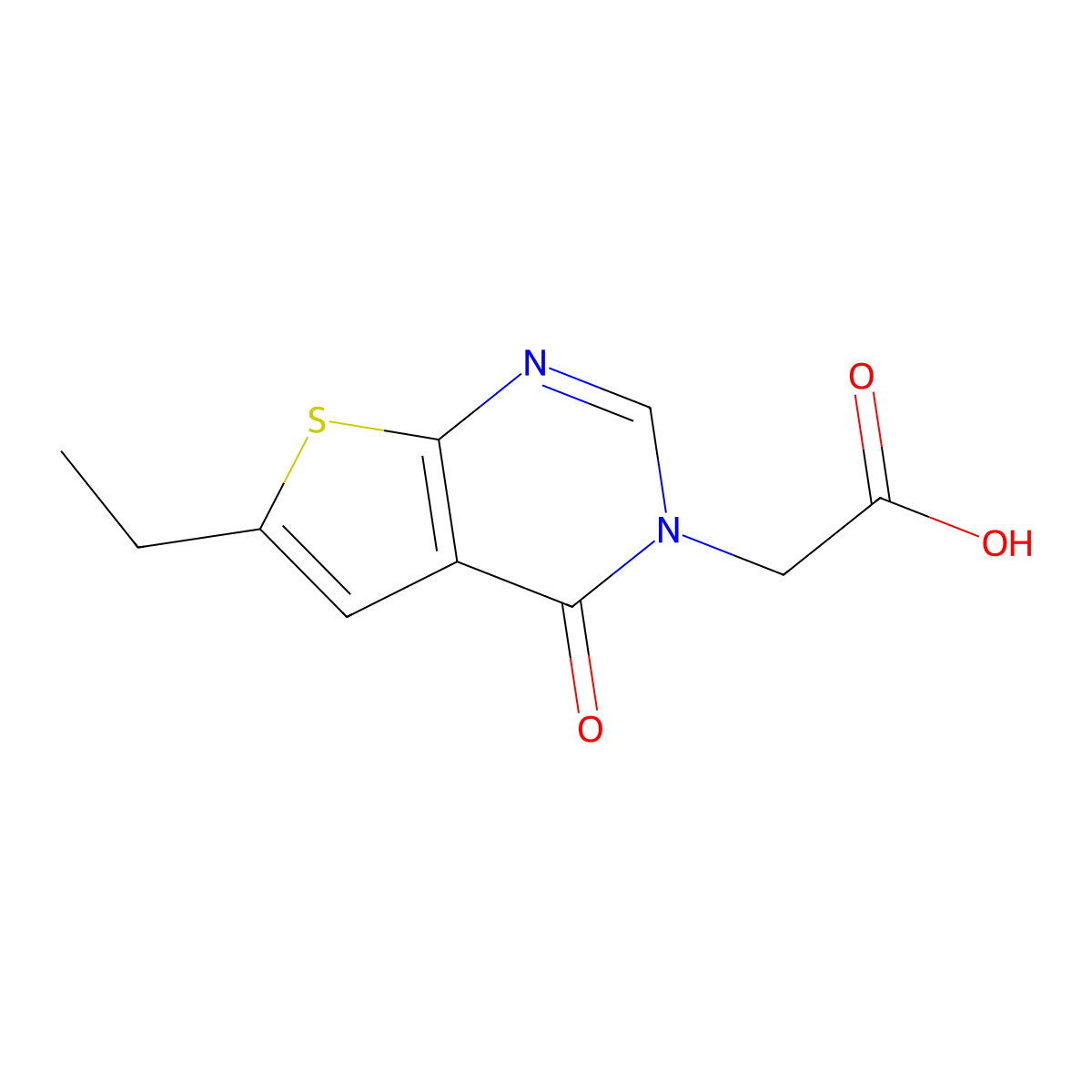 2-(6-Ethyl-4-oxothieno[2,3-d]pyrimidin-3(4H)-yl)acetic acid molecular structure, CAS 686312-09-4
