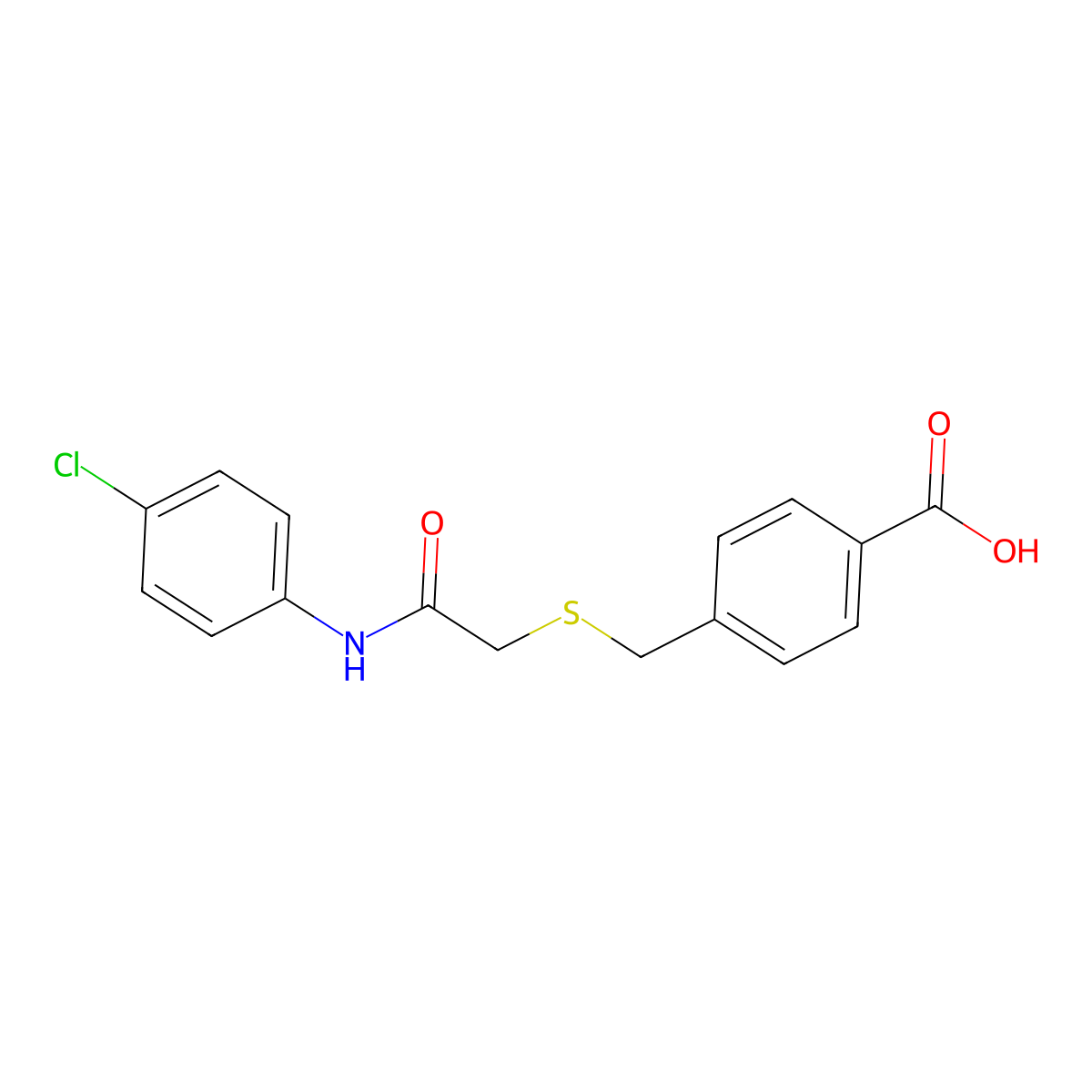 4-({[N-(4-chlorophenyl)carbamoyl]methylthio}methyl)benzoic acid molecular structure, CAS 686313-83-7
