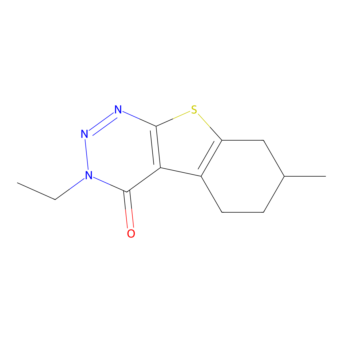 3-ethyl-7-methyl-5,6,7,8-tetrahydro[1]benzothieno[2,3-d][1,2,3]triazin-4(3H)-one molecular structure, CAS 686326-24-9