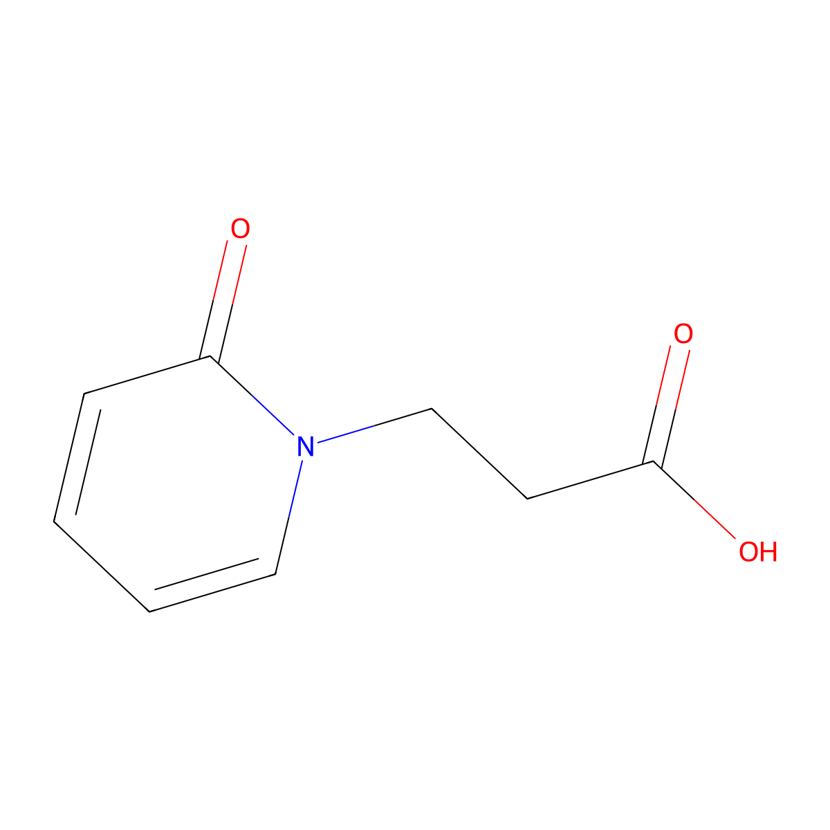 3-(2-Oxo-1,2-dihydropyridin-1-yl)propanoic acid molecular structure, CAS 68634-48-0