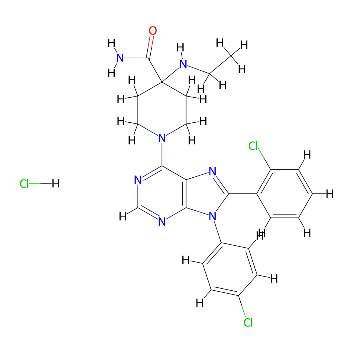 Otenabant hydrochloride molecular structure, CAS 686347-12-6