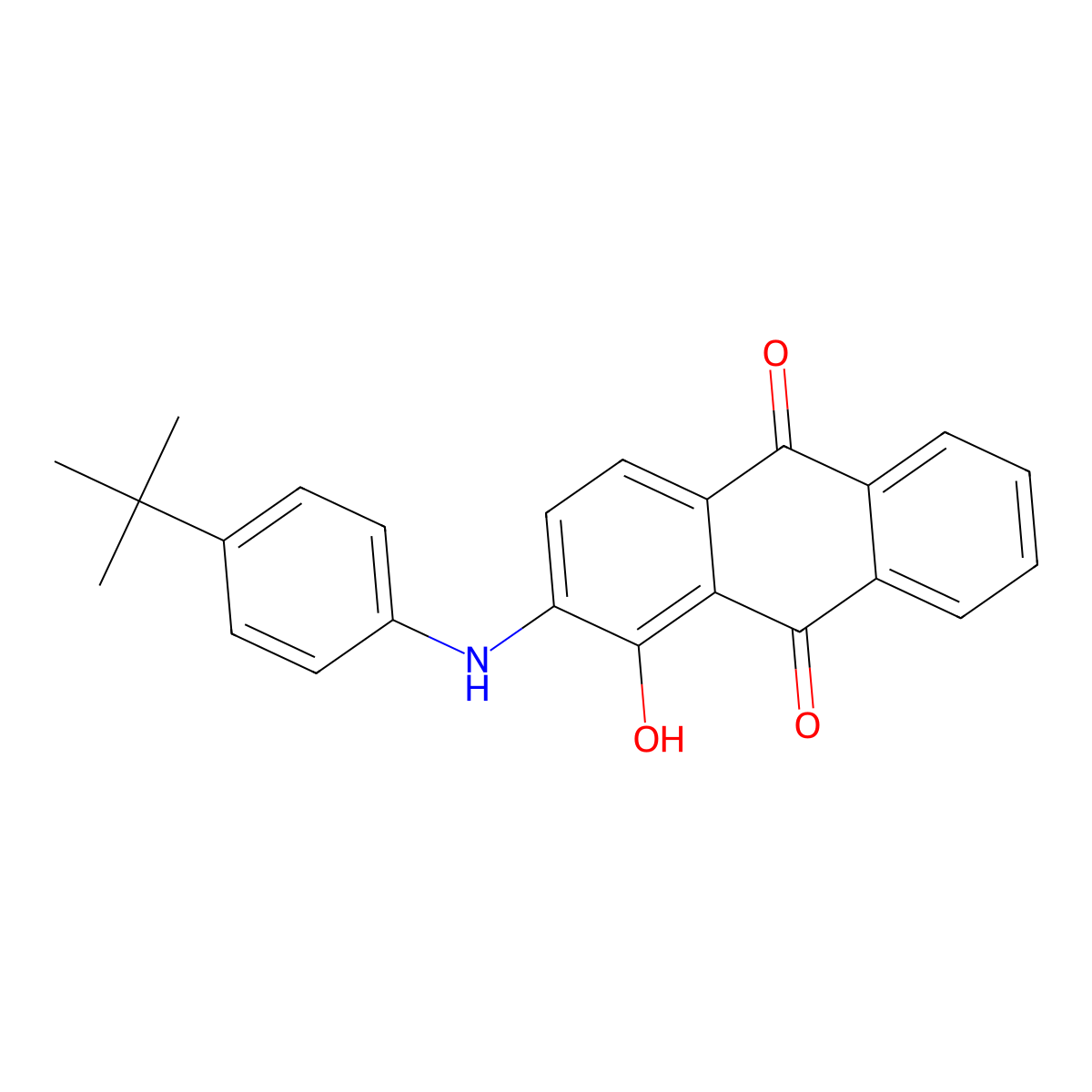 2-(4-Tert-butylanilino)-1-hydroxyanthracene-9,10-dione molecular structure, CAS 68637-86-5
