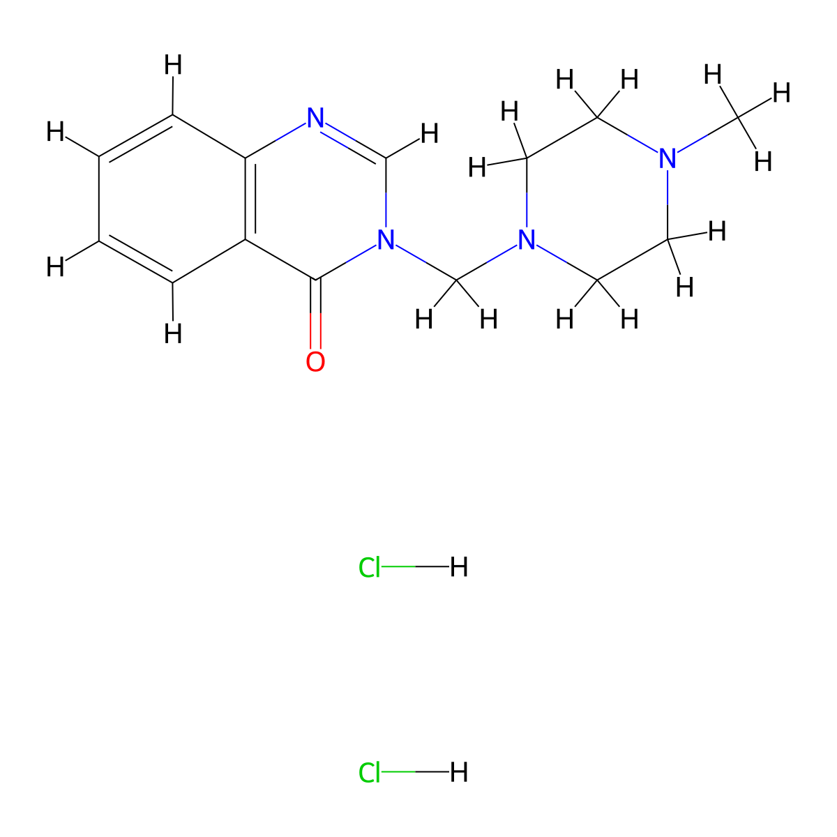 4(3H)-Quinazolinone, 3-(4-methyl-1-piperazinylmethyl)-, dihydrochloride molecular structure, CAS 68638-25-5