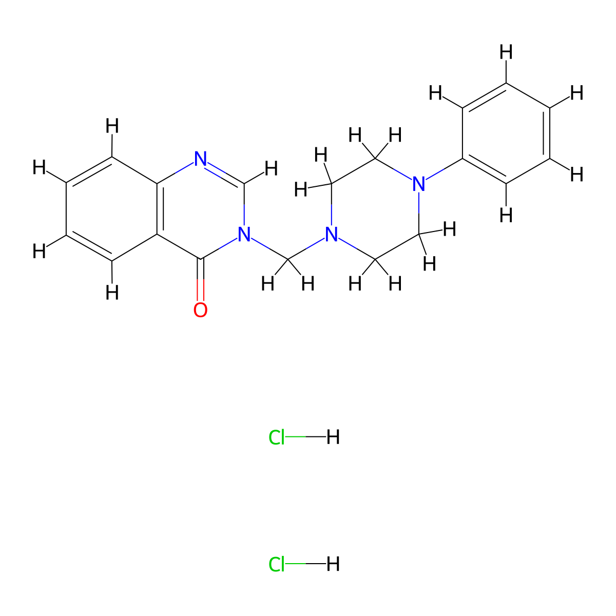 4(3H)-Quinazolinone, 3-(4-phenyl-1-piperazinylmethyl)-, dihydrochloride molecular structure, CAS 68638-26-6