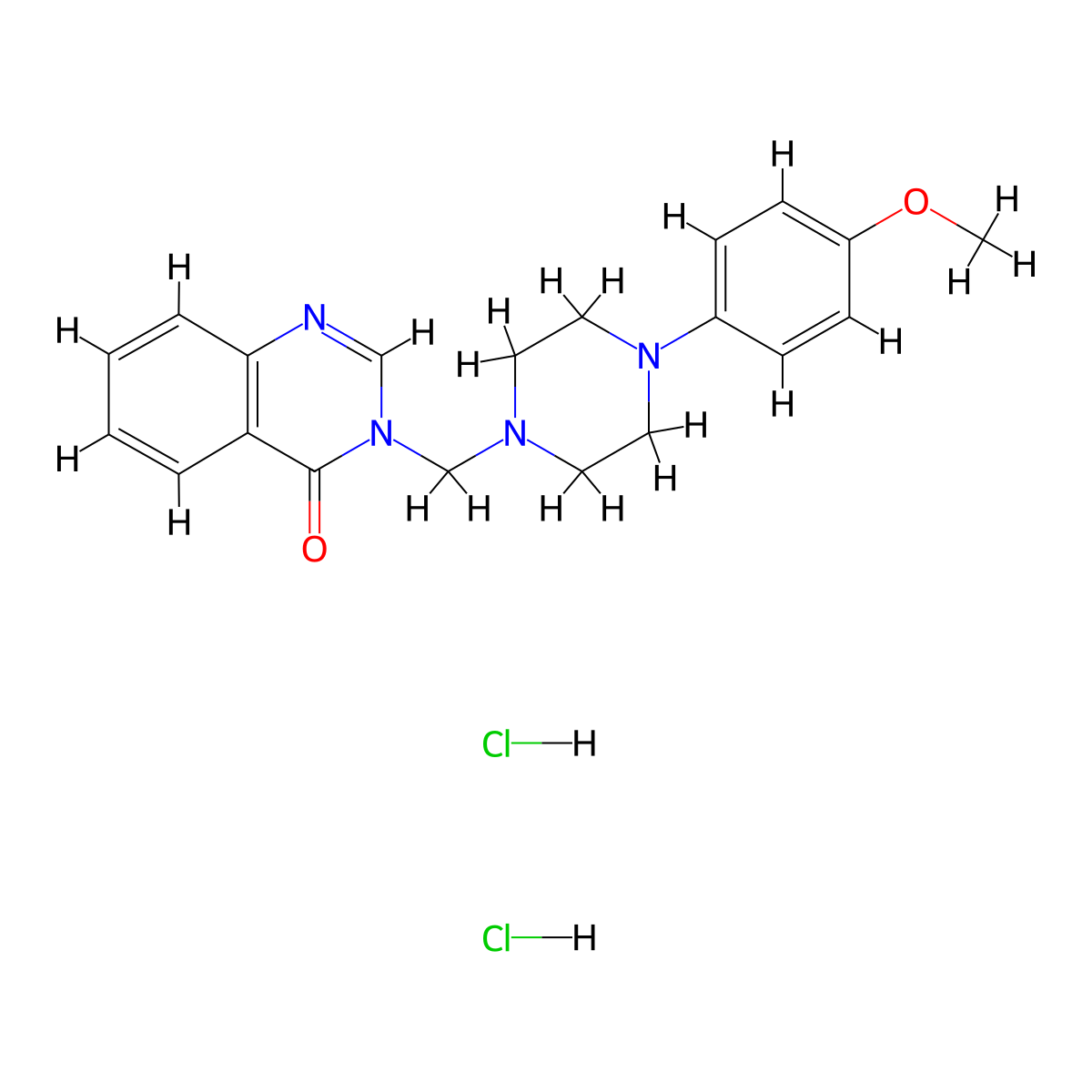 4(3H)-Quinazolinone, 3-(4-(p-methoxyphenyl)-1-piperazinylmethyl)-, dihydrochloride molecular structure, CAS 68638-32-4