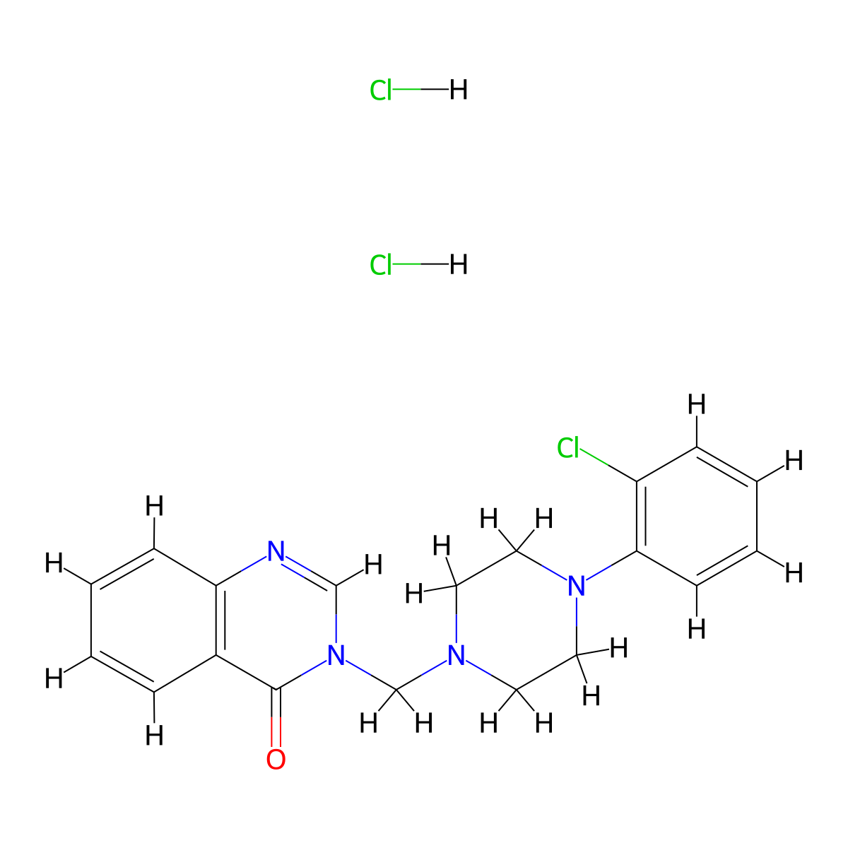 4(3H)-Quinazolinone, 3-(4-(o-chlorophenyl)-1-piperazinylmethyl)-, dihydrochloride molecular structure, CAS 68638-33-5