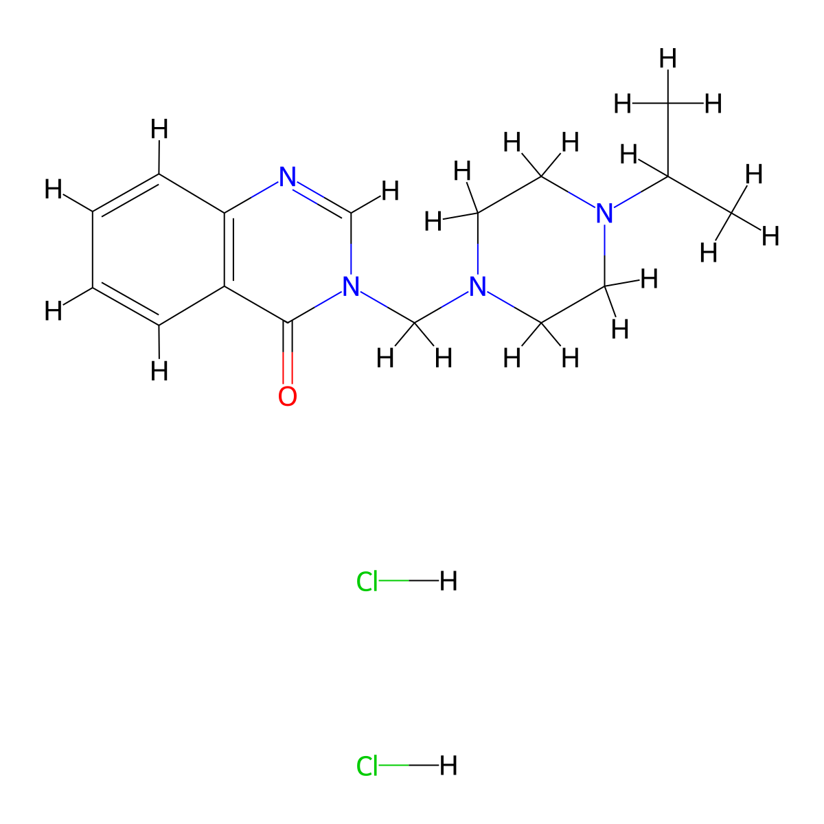 4(3H)-Quinazolinone, 3-(4-isopropyl-1-piperazinylmethyl)-, dihydrochloride molecular structure, CAS 68638-37-9