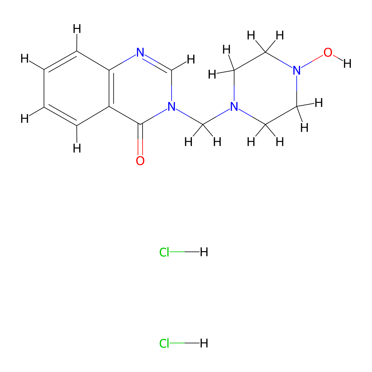 4(3H)-Quinazolinone, 3-(4-hydroxy-1-piperazinylmethyl)-, dihydrochloride molecular structure, CAS 68638-38-0