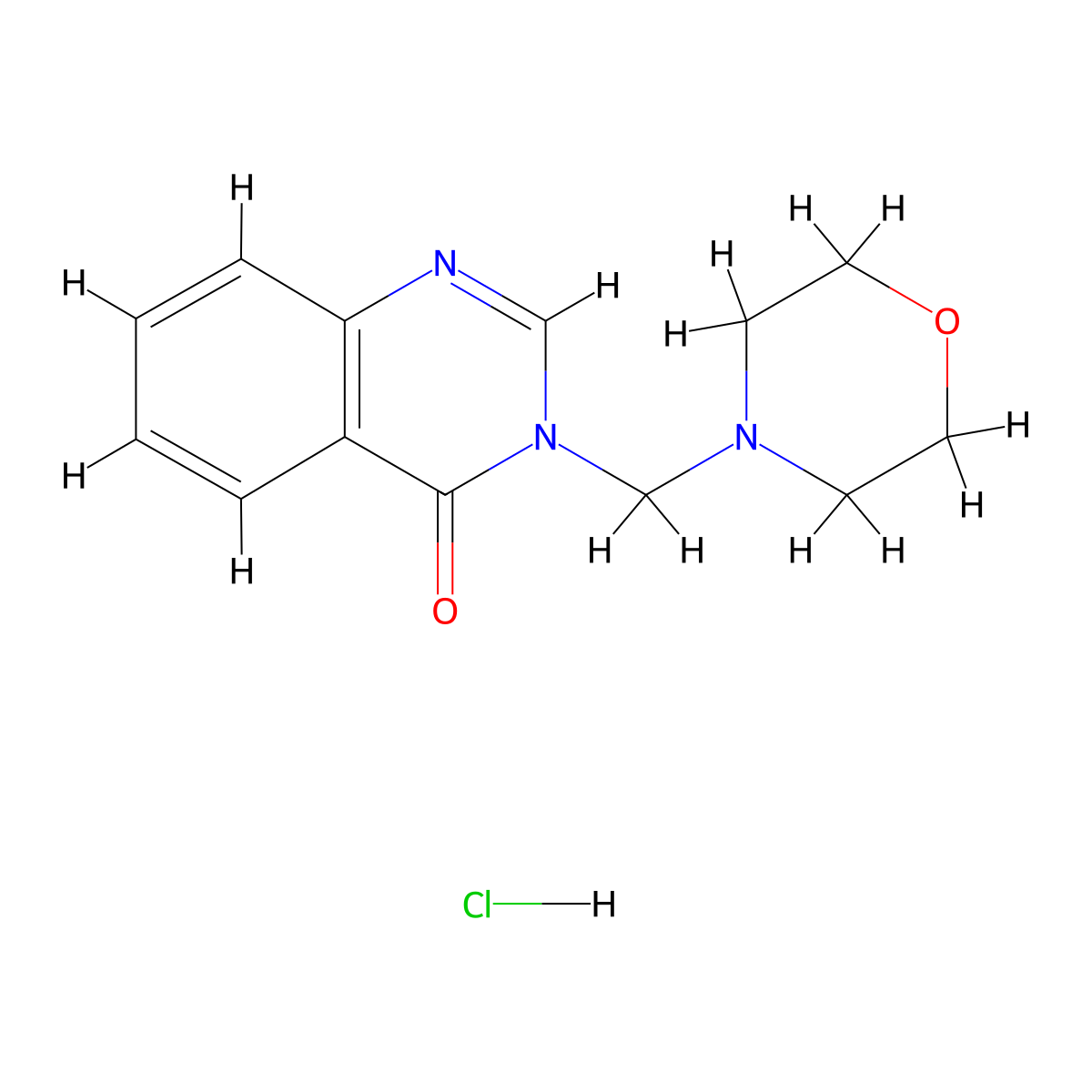 4(3H)-Quinazolinone, 3-(morpholinomethyl)-, hydrochloride molecular structure, CAS 68638-39-1