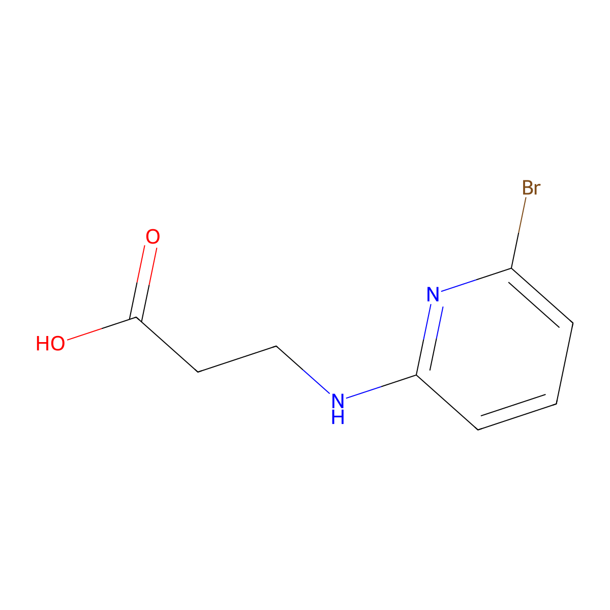 3-((6-Bromopyridin-2-yl)amino)propanoic acid molecular structure, CAS 68638-67-5