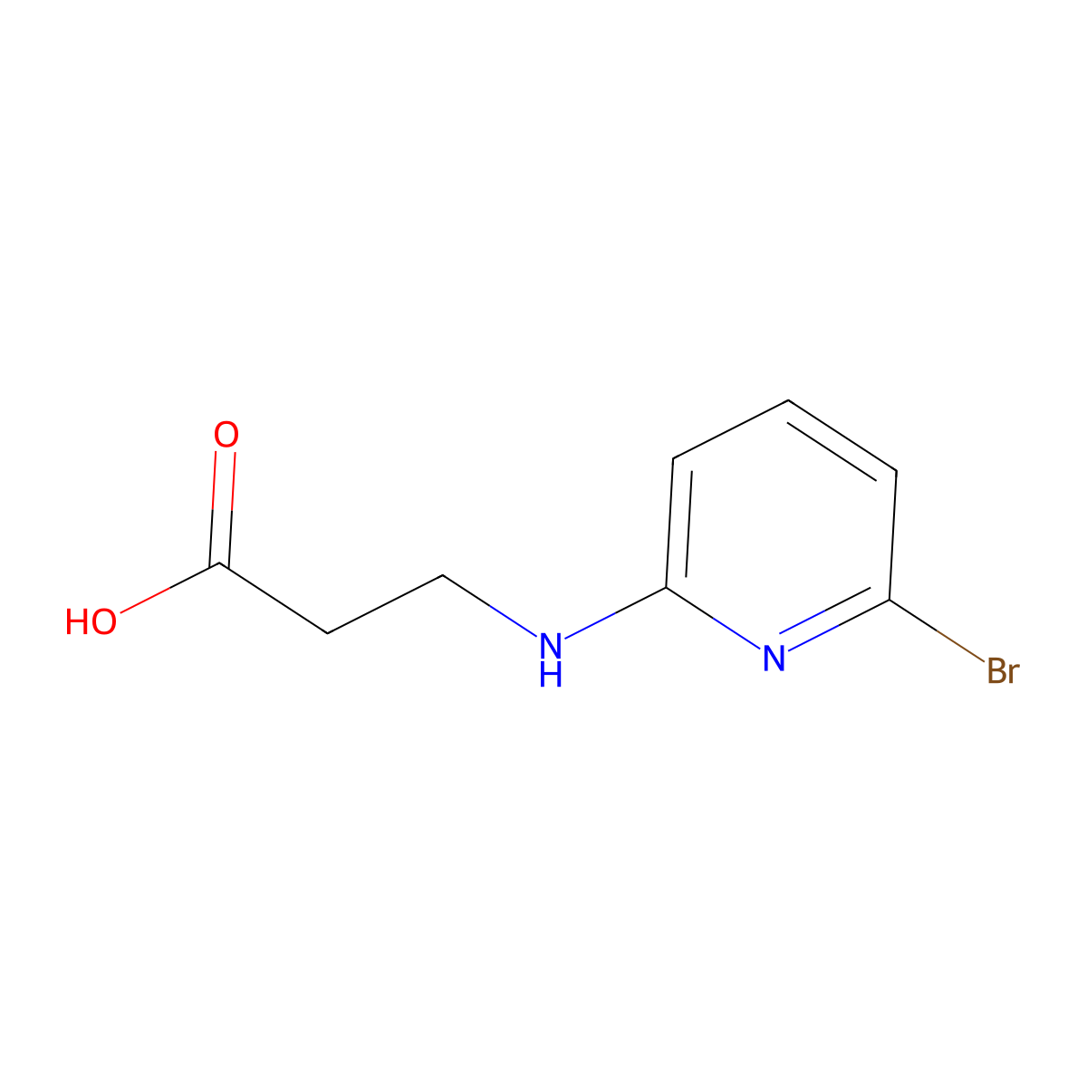 3-((6-Bromopyridin-2-yl)amino)propanoic acid molecular structure, CAS 68638-67-5