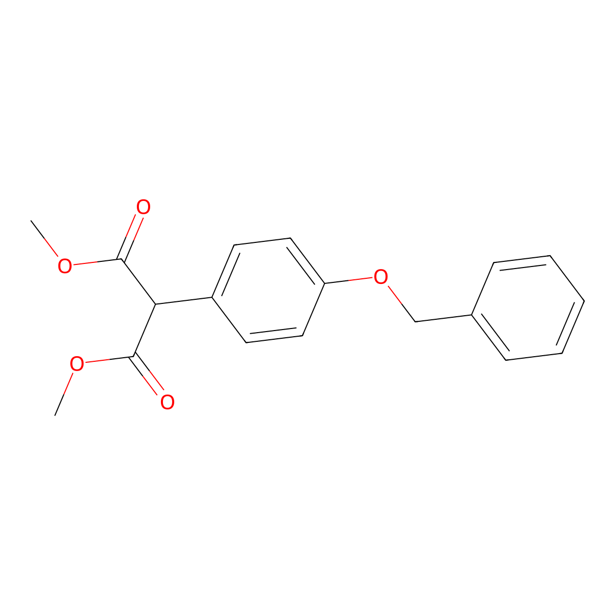 1,3-Dimethyl 2-[4-(phenylmethoxy)phenyl]propanedioate molecular structure, CAS 68641-17-8