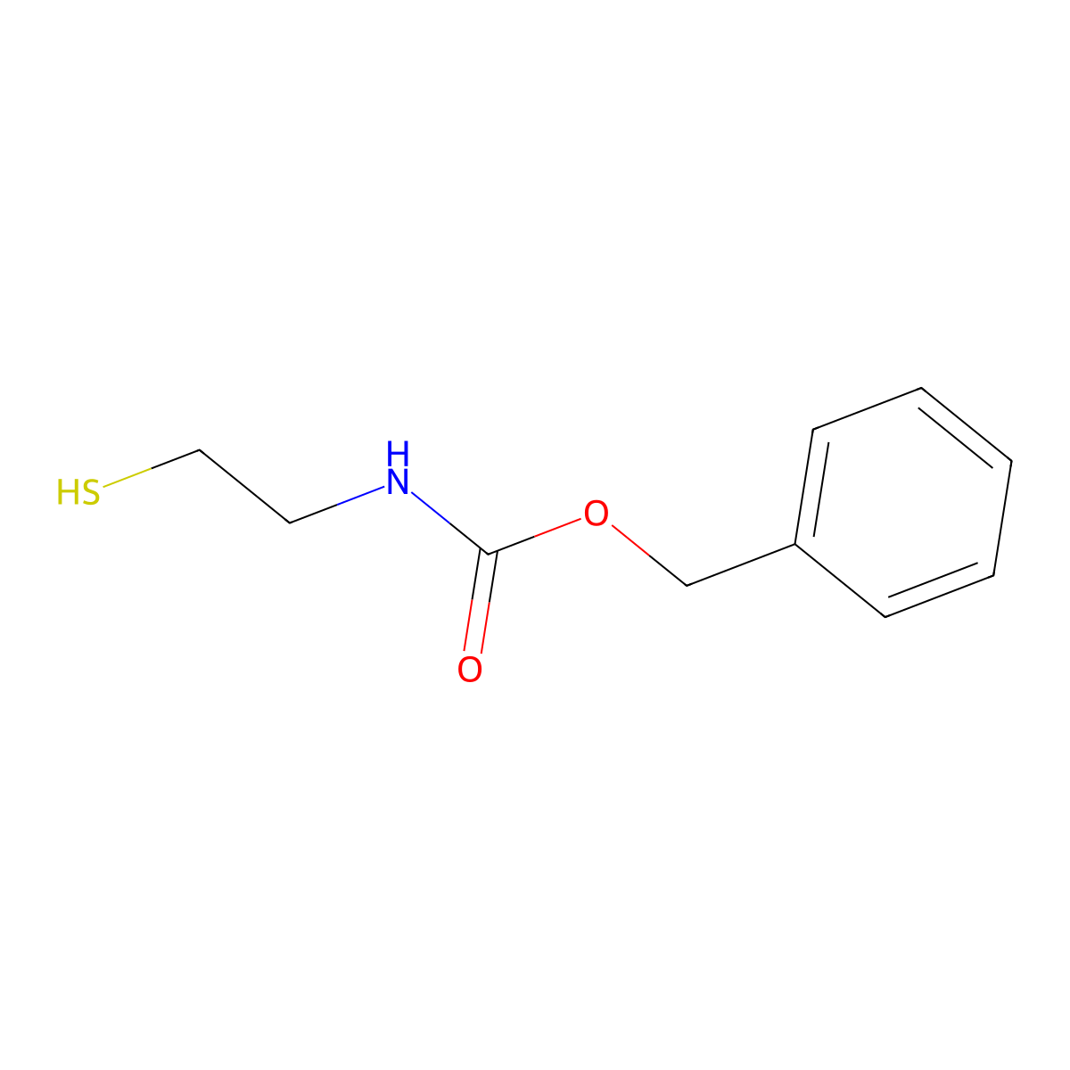 Benzyl (2-sulfanylethyl)carbamate molecular structure, CAS 68642-94-4