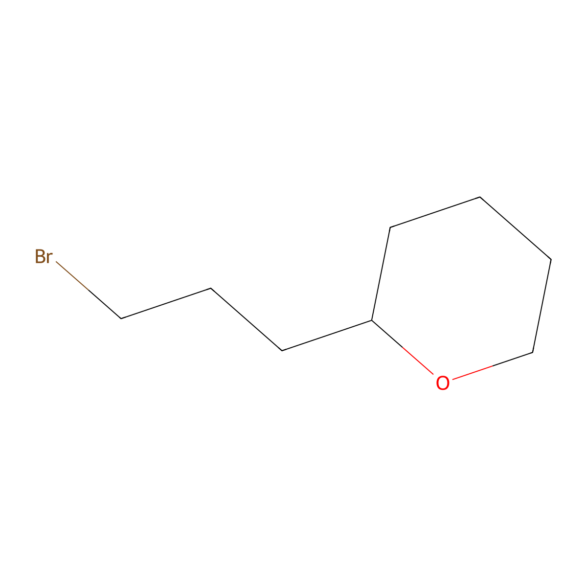 2-(3-bromopropyl)tetrahydro-2H-pyran molecular structure, CAS 68655-87-8
