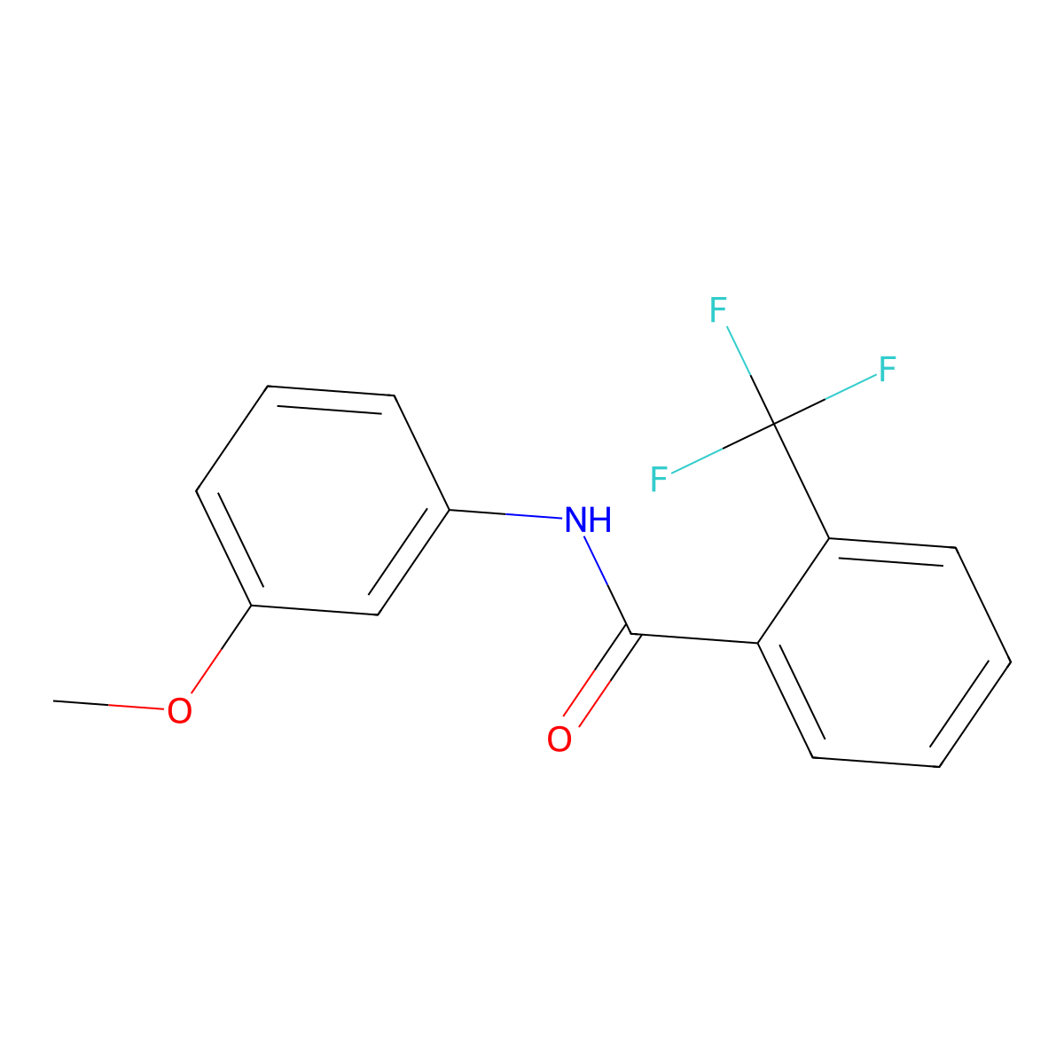 Benzamide, N-(3-methoxyphenyl)-2-(trifluoromethyl)- molecular structure, CAS 68658-76-4