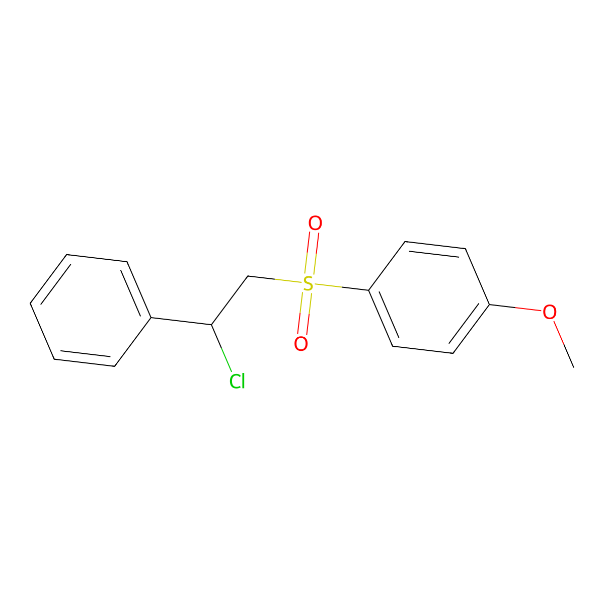 Benzene, 1-[(2-chloro-2-phenylethyl)sulfonyl]-4-methoxy- molecular structure, CAS 68667-93-6