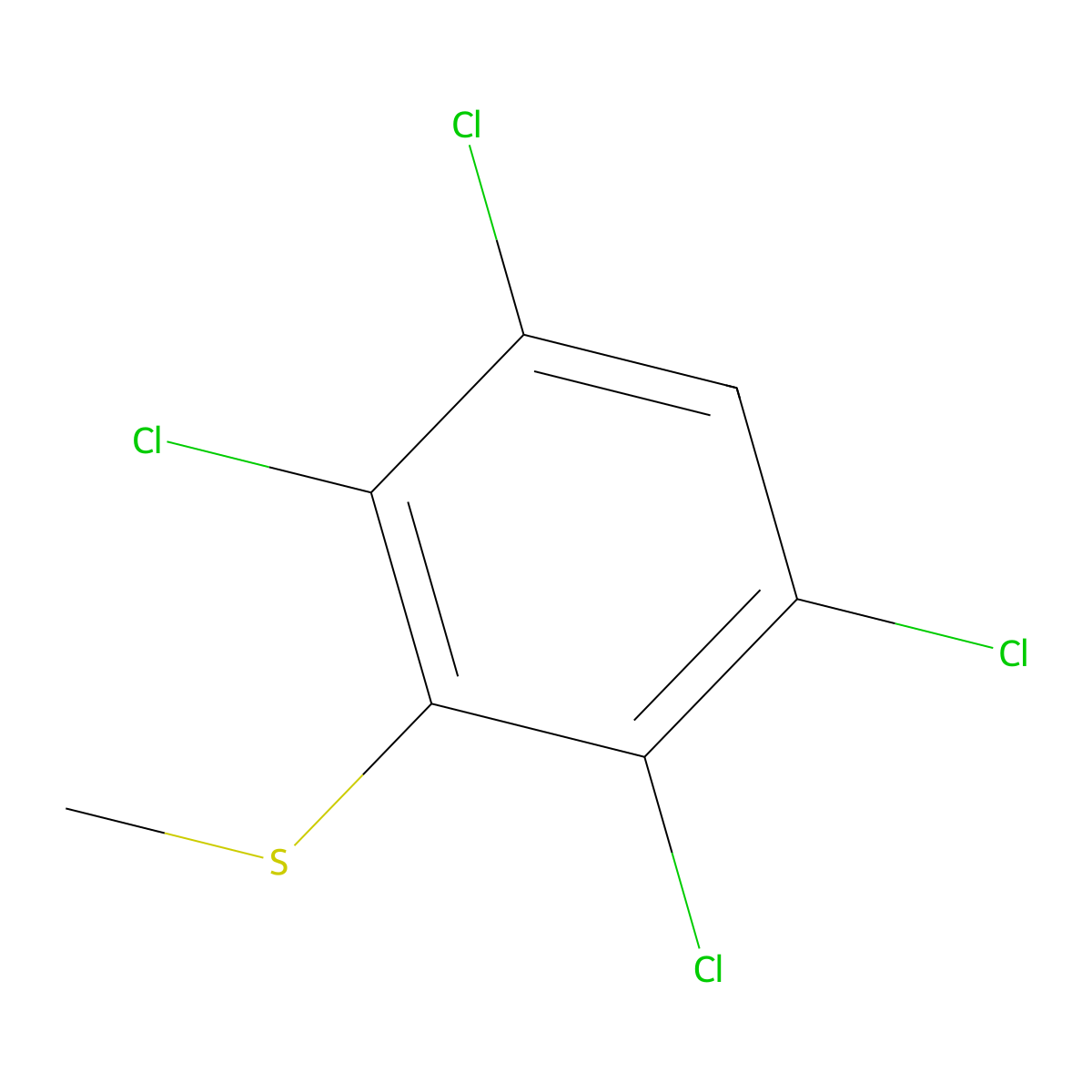 2,3,5,6-Tetrachlorothioanisole molecular structure, CAS 68671-90-9