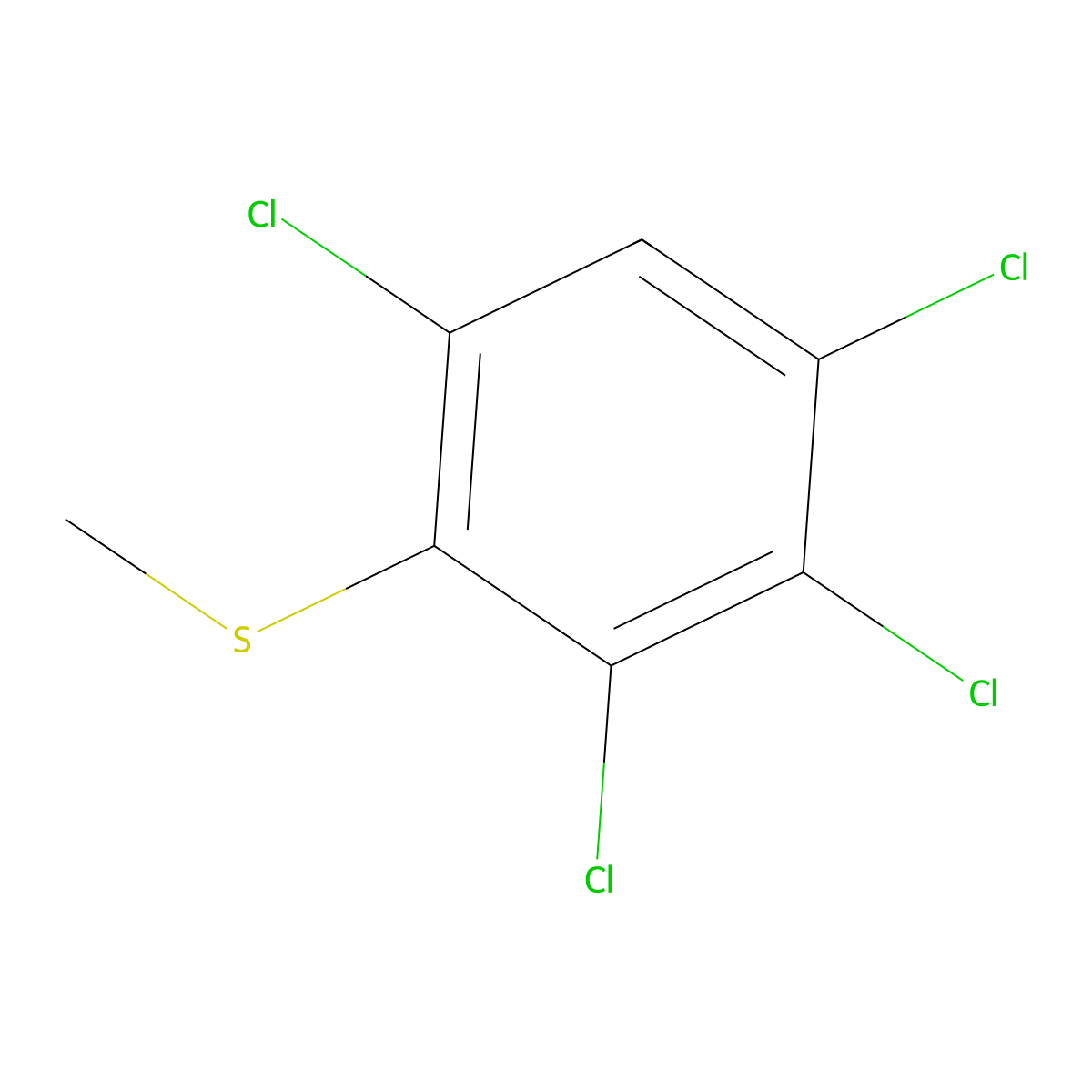 1,2,3,5-Tetrachloro-4-(methylthio)benzene molecular structure, CAS 68671-91-0