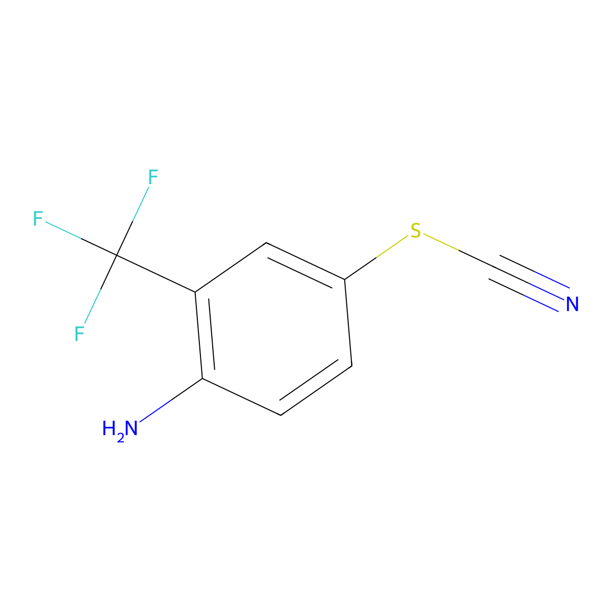 {[4-Amino-3-(trifluoromethyl)phenyl]sulfanyl}formonitrile molecular structure, CAS 68672-37-7
