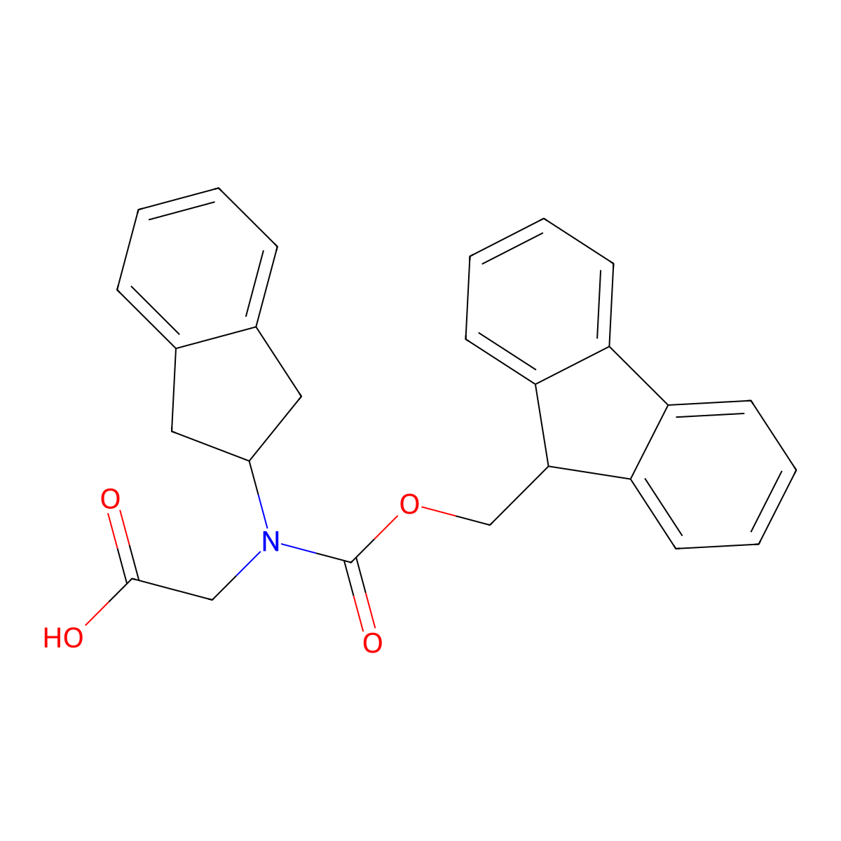 2-[(2,3-dihydro-1H-inden-2-yl)({[(9H-fluoren-9-yl)methoxy]carbonyl})amino]acetic acid molecular structure, CAS 686723-58-0