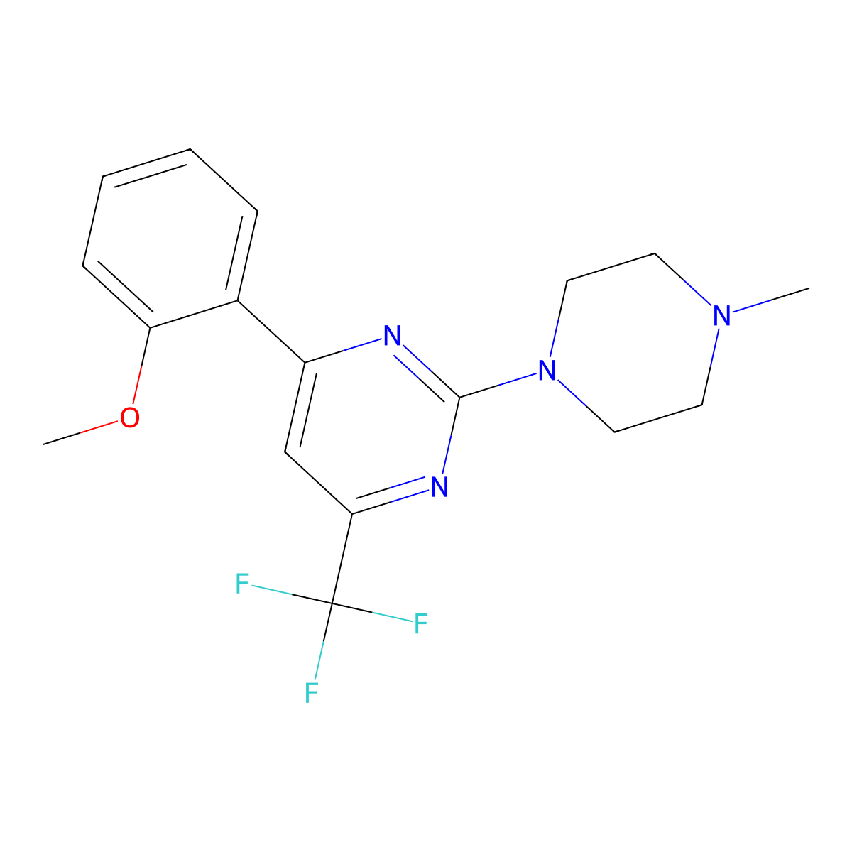 4-(2-Methoxyphenyl)-2-(4-methylpiperazin-1-yl)-6-(trifluoromethyl)pyrimidine molecular structure, CAS 686725-19-9