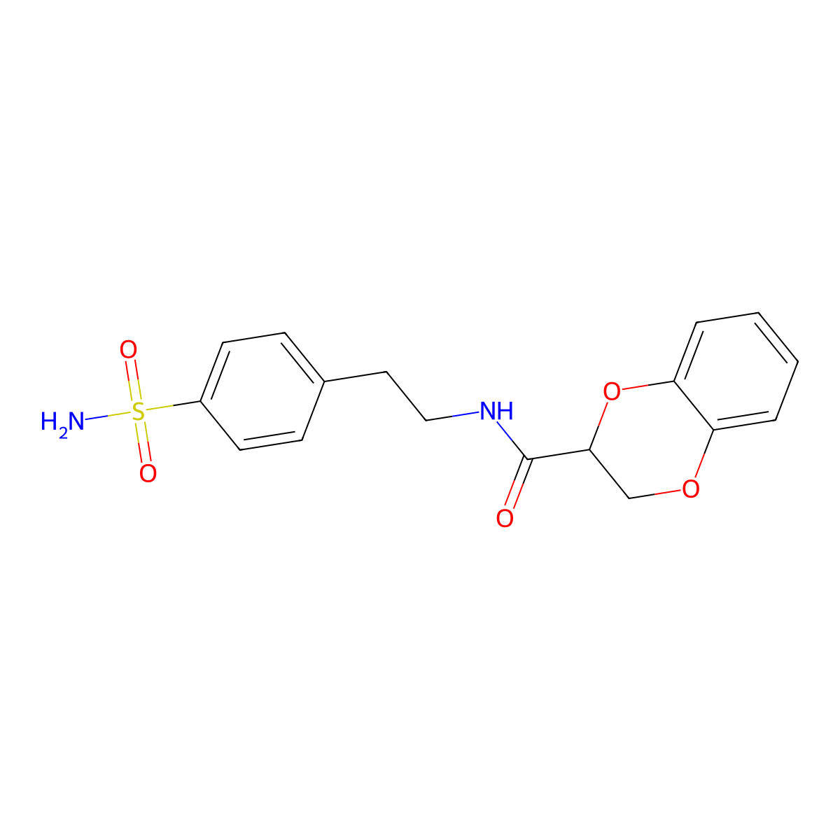 N-[2-(4-sulfamoylphenyl)ethyl]-2,3-dihydro-1,4-benzodioxine-2-carboxamide molecular structure, CAS 686726-48-7