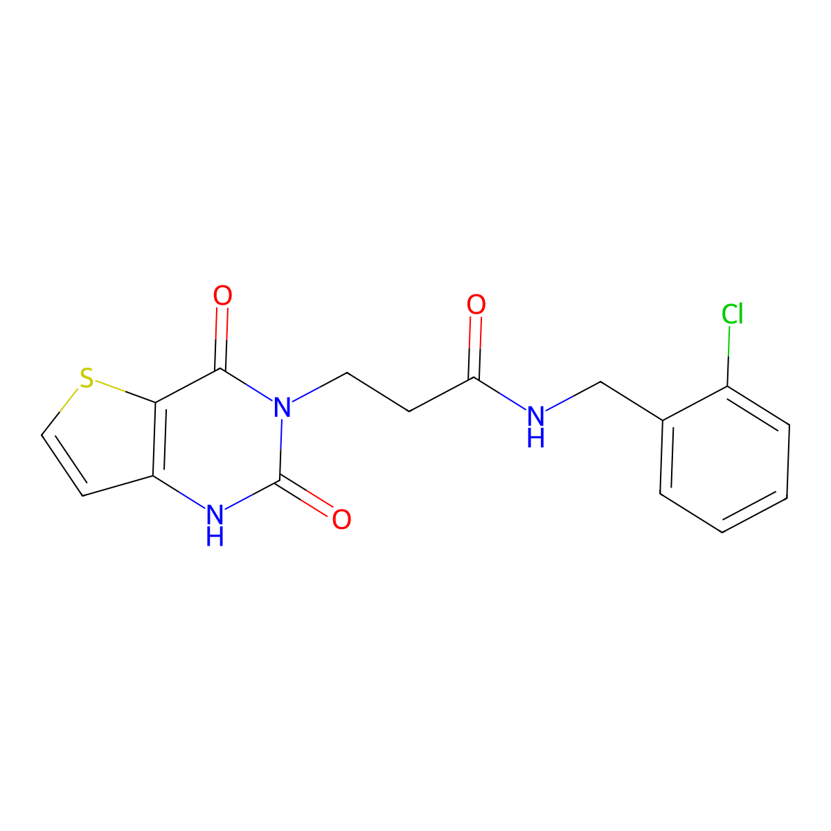 N-(2-chlorobenzyl)-3-(2,4-dioxo-1,2-dihydrothieno[3,2-d]pyrimidin-3(4H)-yl)propanamide molecular structure, CAS 686735-20-6