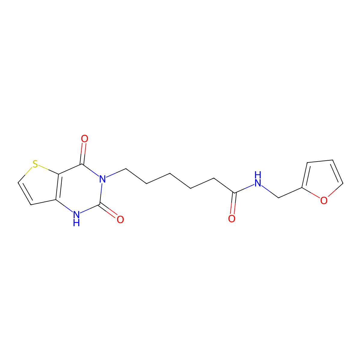 6-(2,4-dioxo-1,2-dihydrothieno[3,2-d]pyrimidin-3(4H)-yl)-N-(furan-2-ylmethyl)hexanamide molecular structure, CAS 686735-23-9