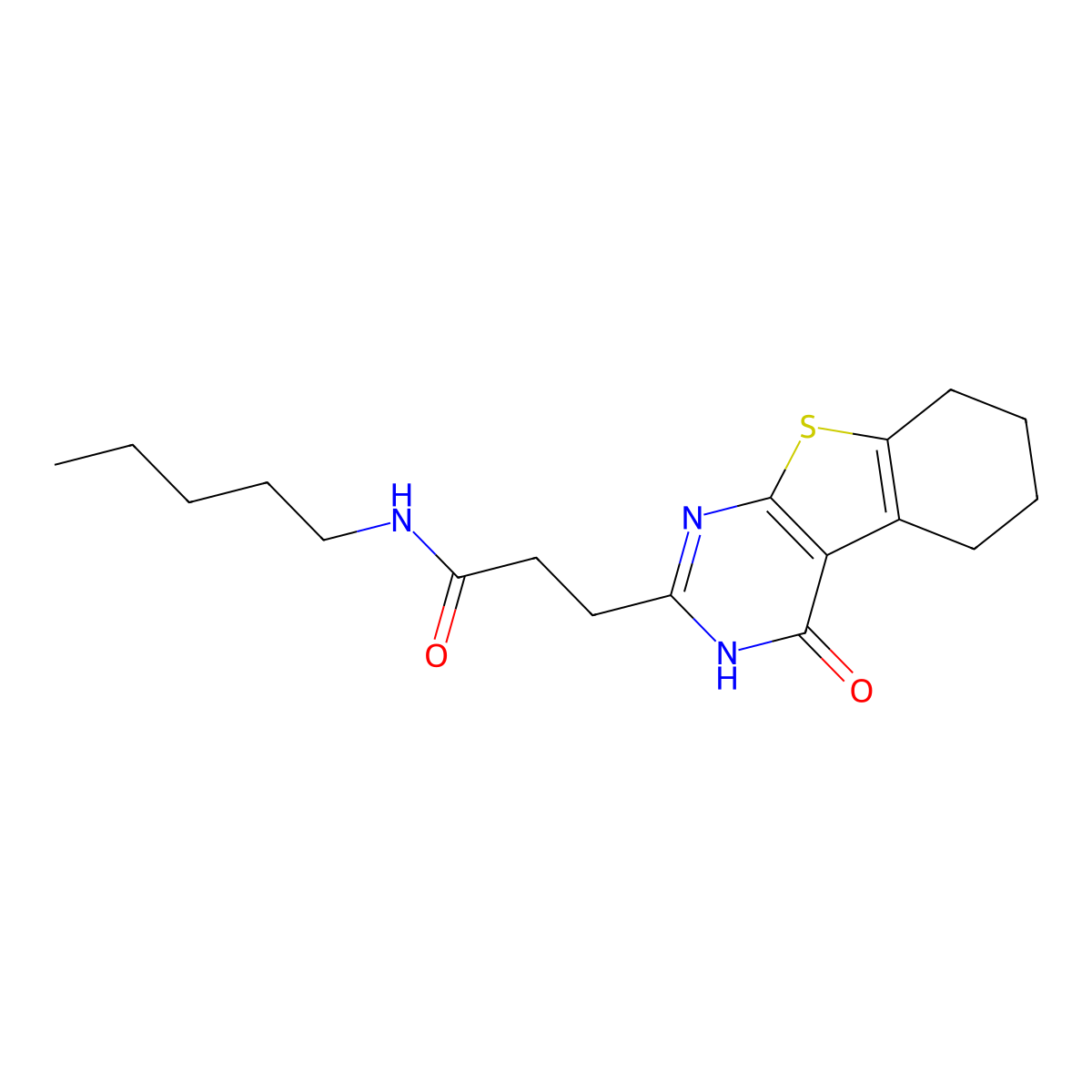 3-{3-oxo-8-thia-4,6-diazatricyclo[7.4.0.0^{2,7}]trideca-1(9),2(7),5-trien-5-yl}-N-pentylpropanamide molecular structure, CAS 686735-90-0
