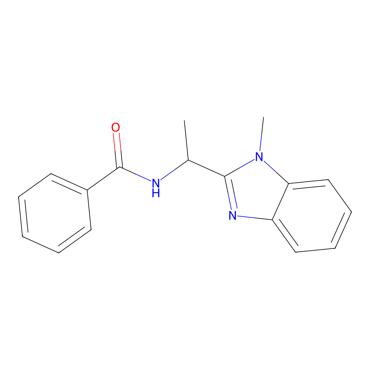 N-[1-(1-methylbenzimidazol-2-yl)ethyl]benzamide molecular structure, CAS 686735-95-5