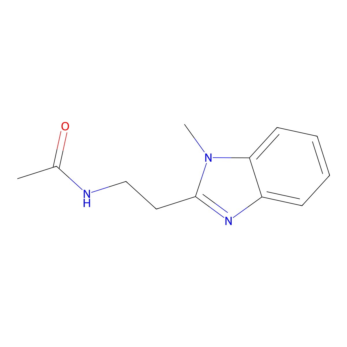 N-[2-(1-methylbenzimidazol-2-yl)ethyl]acetamide molecular structure, CAS 686736-06-1