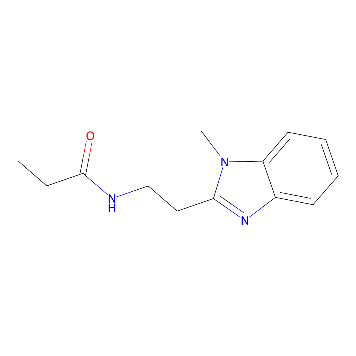 N-[2-(1-methylbenzimidazol-2-yl)ethyl]propanamide molecular structure, CAS 686736-07-2