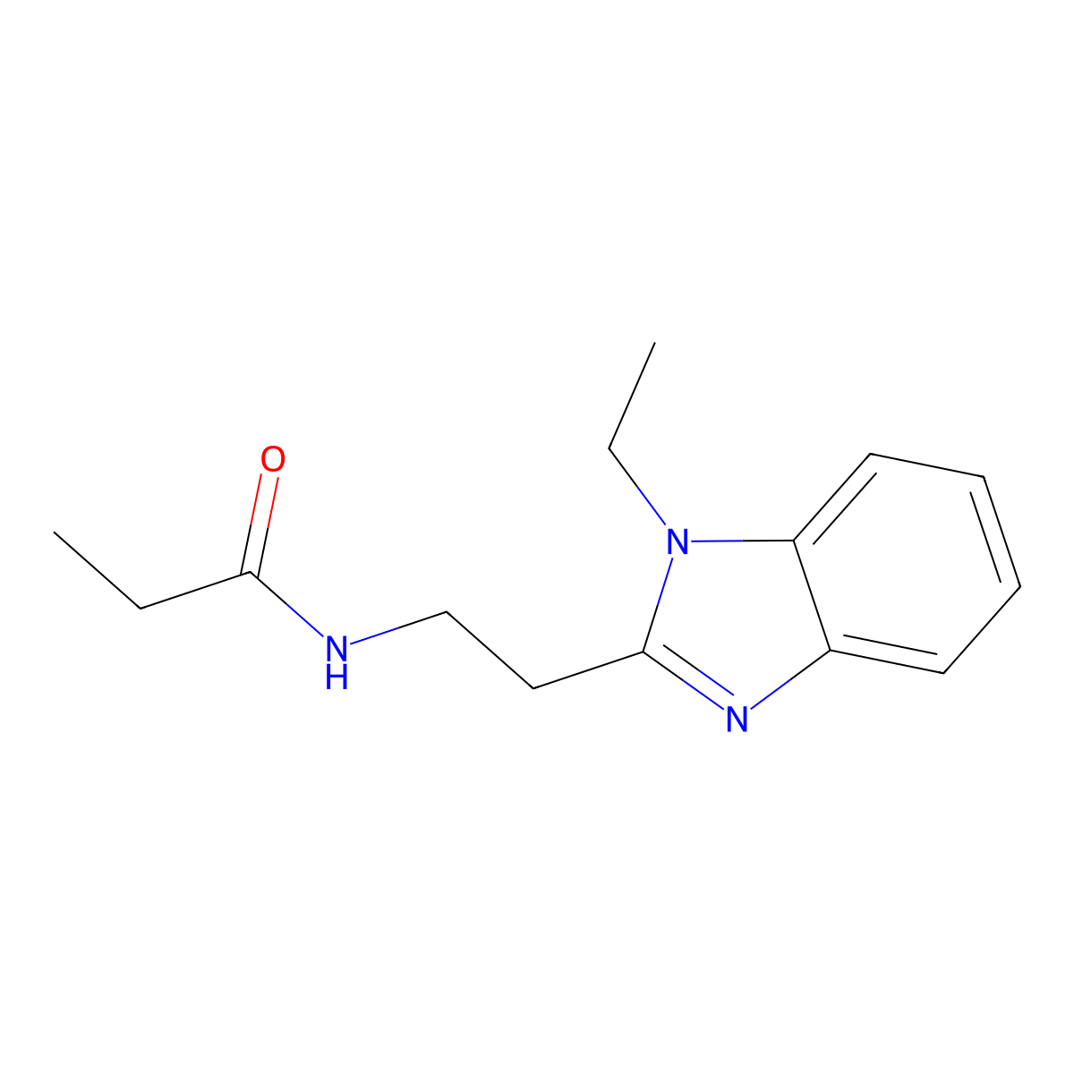 N-[2-(1-ethylbenzimidazol-2-yl)ethyl]propanamide molecular structure, CAS 686736-11-8