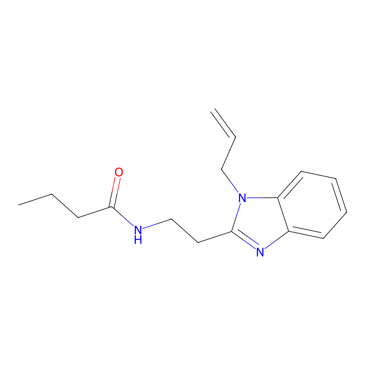 N-[2-(1-prop-2-enylbenzimidazol-2-yl)ethyl]butanamide molecular structure, CAS 686736-21-0