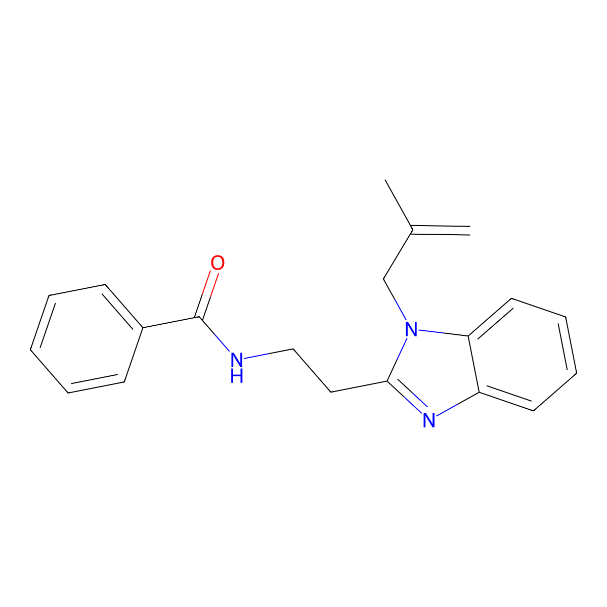 N-{2-[1-(2-methylprop-2-enyl)benzimidazol-2-yl]ethyl}benzamide molecular structure, CAS 686736-23-2