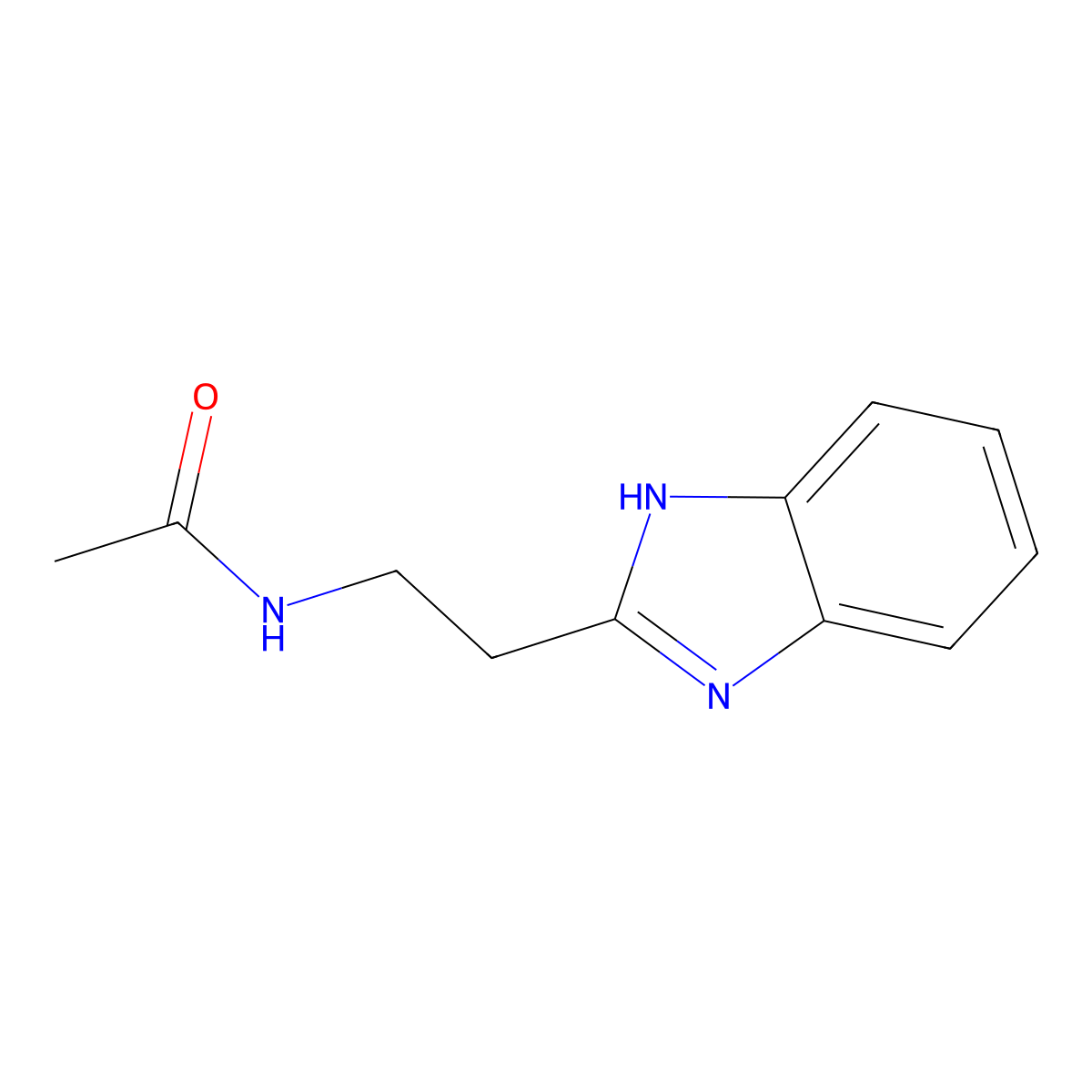N-(2-(1H-benzimidazol-2-yl)ethyl)acetamide molecular structure, CAS 686736-24-3