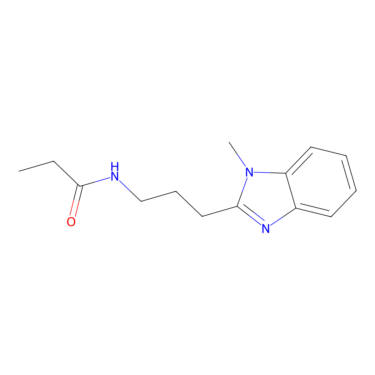 N-[3-(1-methylbenzimidazol-2-yl)propyl]propanamide molecular structure, CAS 686736-26-5