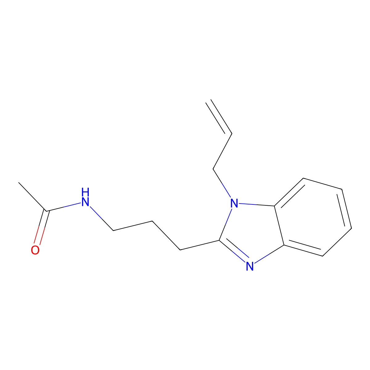 N-[3-(1-prop-2-enylbenzimidazol-2-yl)propyl]acetamide molecular structure, CAS 686736-42-5