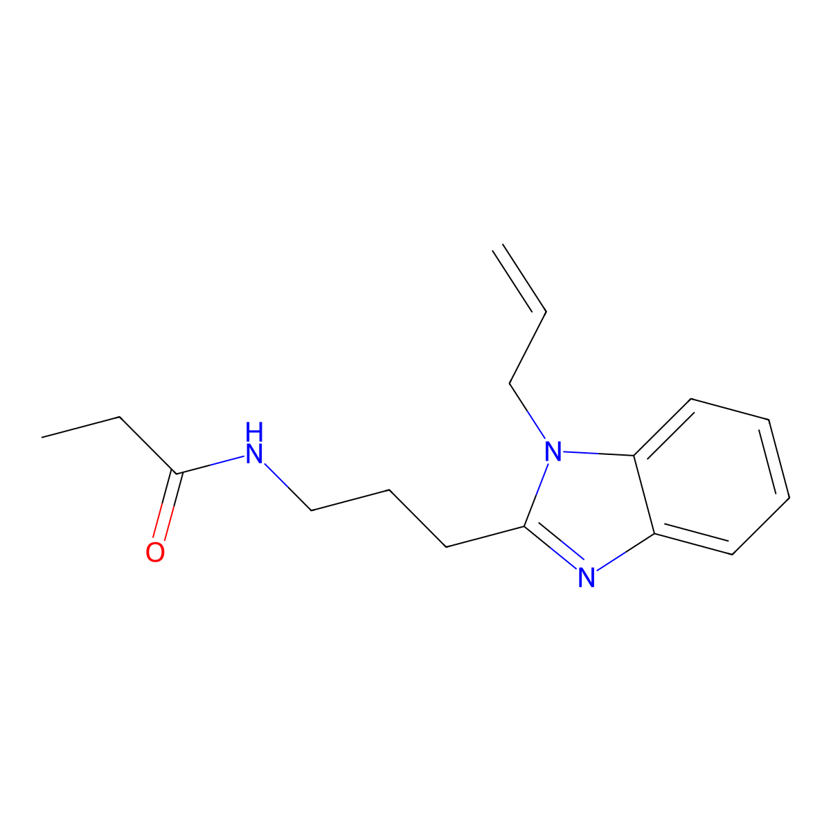 N-[3-(1-prop-2-enylbenzimidazol-2-yl)propyl]propanamide molecular structure, CAS 686736-43-6