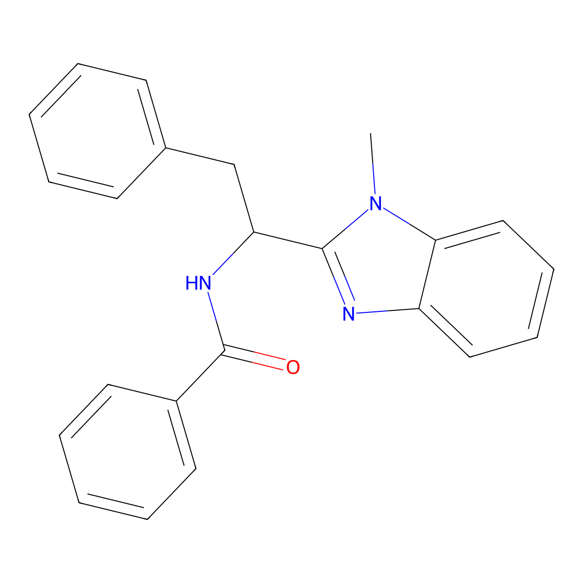 N-[1-(1-methylbenzimidazol-2-yl)-2-phenylethyl]benzamide molecular structure, CAS 686736-48-1