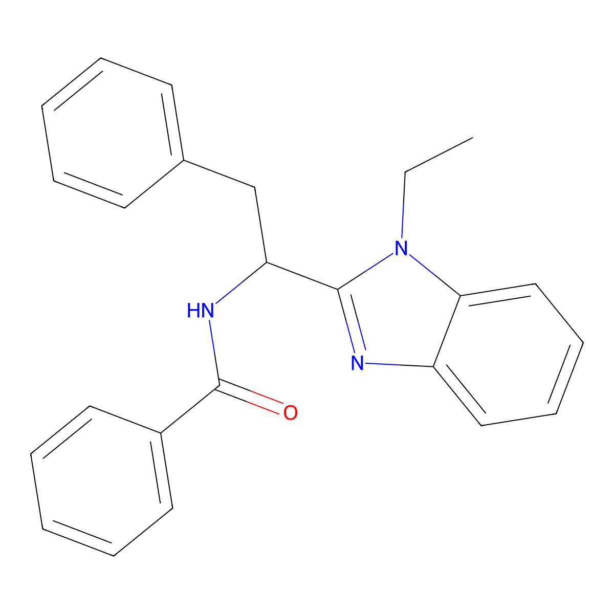 N-[1-(1-ethylbenzimidazol-2-yl)-2-phenylethyl]benzamide molecular structure, CAS 686736-50-5