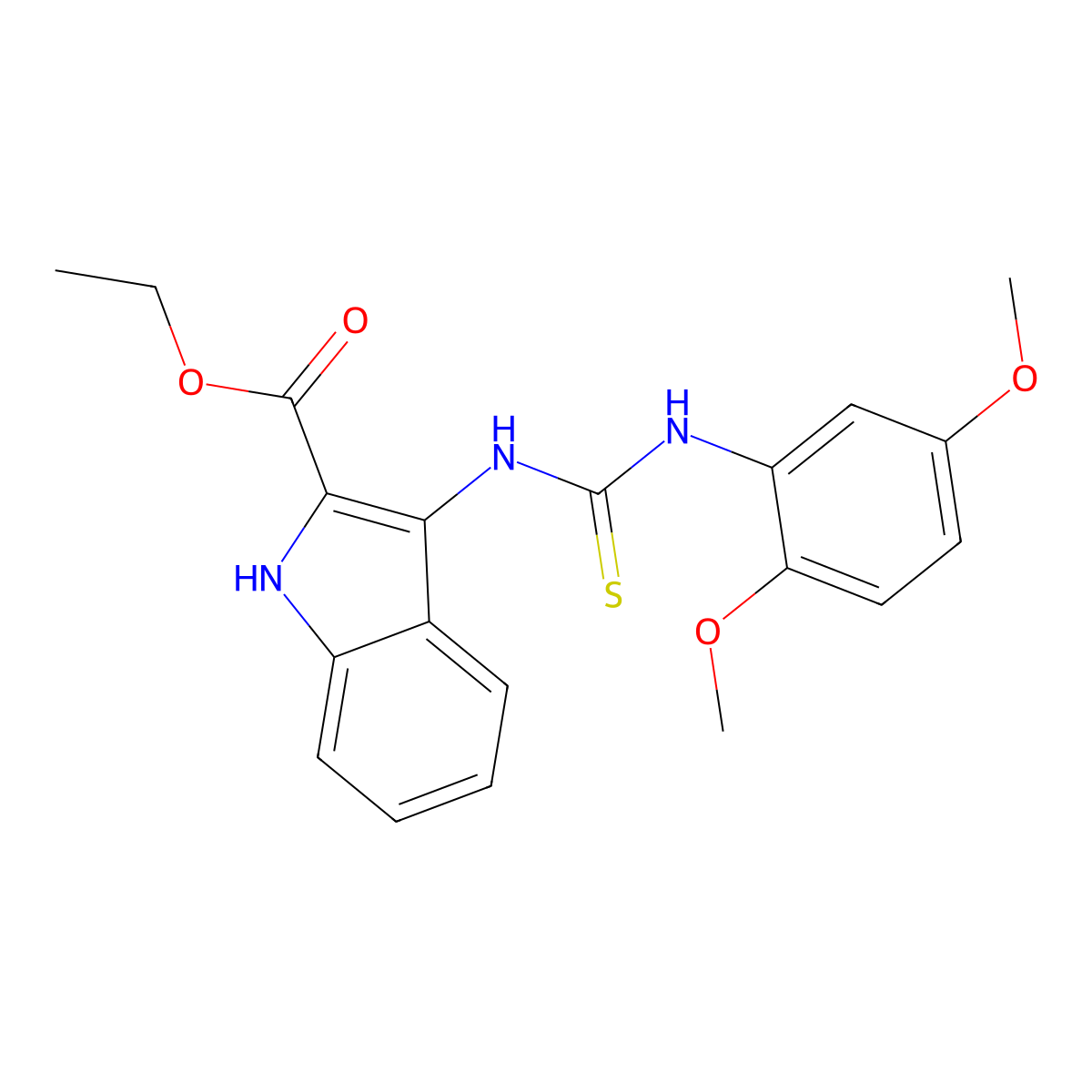 ethyl 3-[(2,5-dimethoxyphenyl)carbamothioylamino]-1H-indole-2-carboxylate molecular structure, CAS 686736-61-8