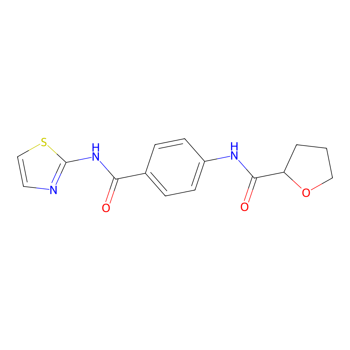 N-[4-(1,3-thiazol-2-ylcarbamoyl)phenyl]oxolane-2-carboxamide molecular structure, CAS 686739-77-5