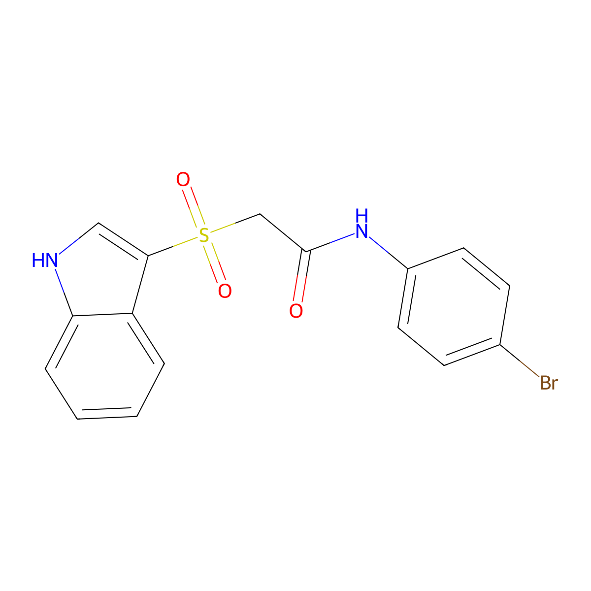 2-((1H-indol-3-yl)sulfonyl)-N-(4-bromophenyl)acetamide molecular structure, CAS 686743-31-7