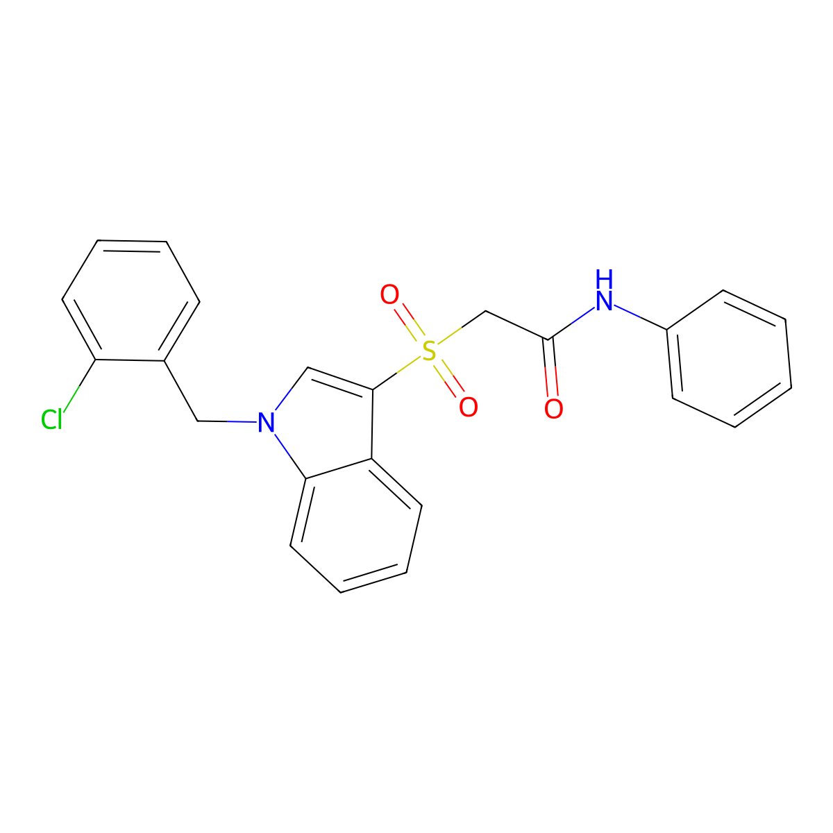 2-((1-(2-chlorobenzyl)-1H-indol-3-yl)sulfonyl)-N-phenylacetamide molecular structure, CAS 686744-23-0