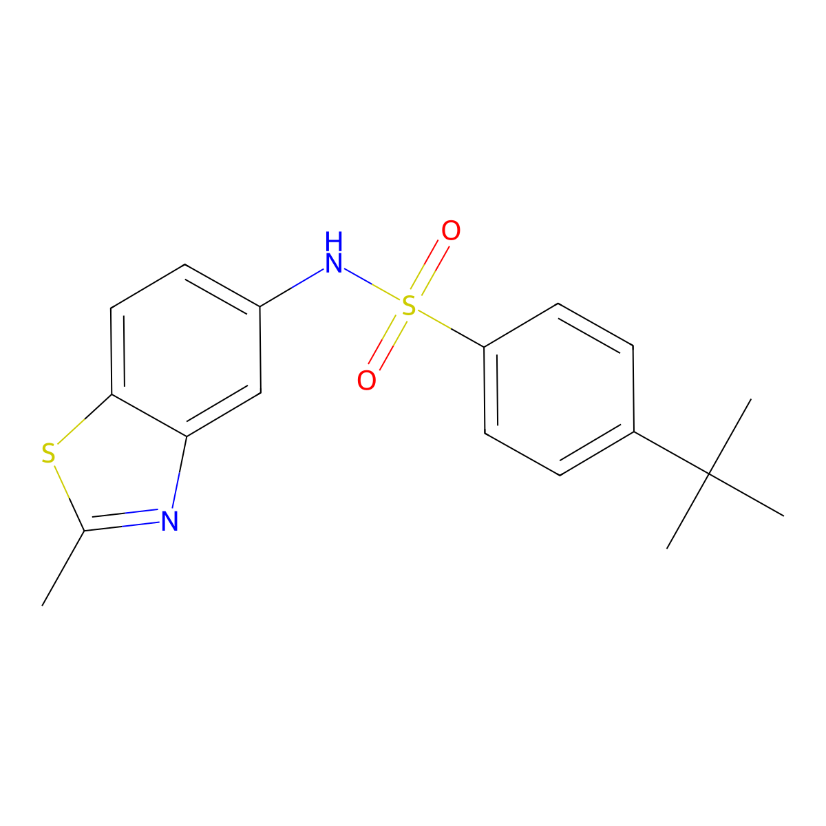 4-(tert-butyl)-N-(2-methylbenzo[d]thiazol-5-yl)benzenesulfonamide molecular structure, CAS 686746-56-5