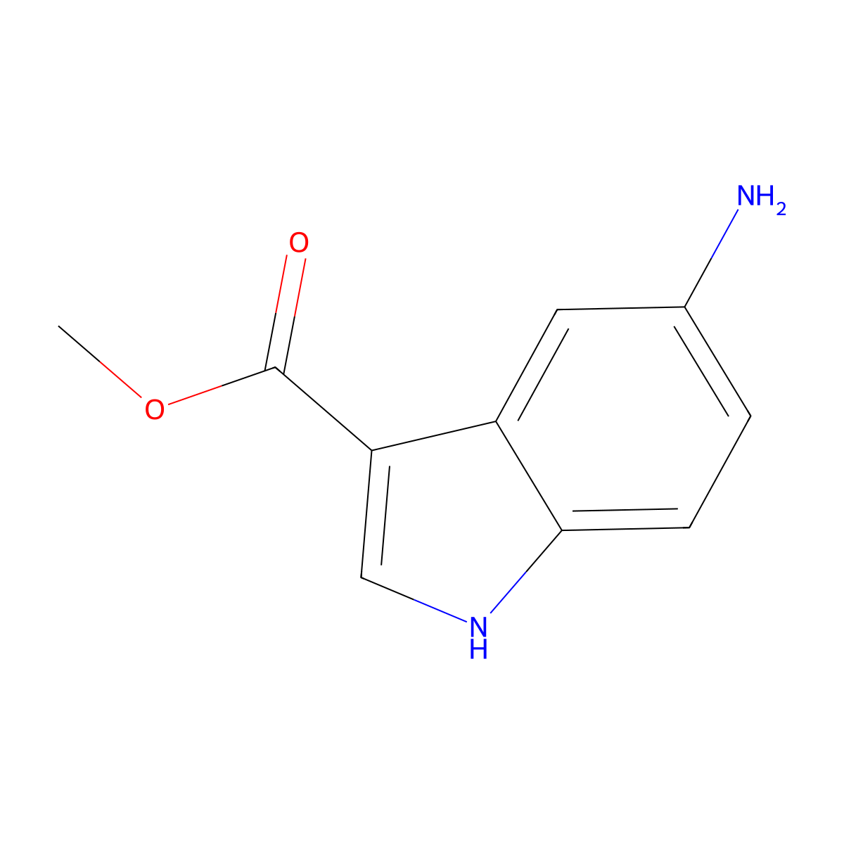 Methyl 5-amino-1H-indole-3-carboxylate molecular structure, CAS 686747-19-3